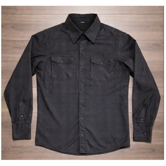 Rusty Other - Rusty Men's Large Grey Plaid Long Sleeve Button Down Fleece lined Shirt Jacket
